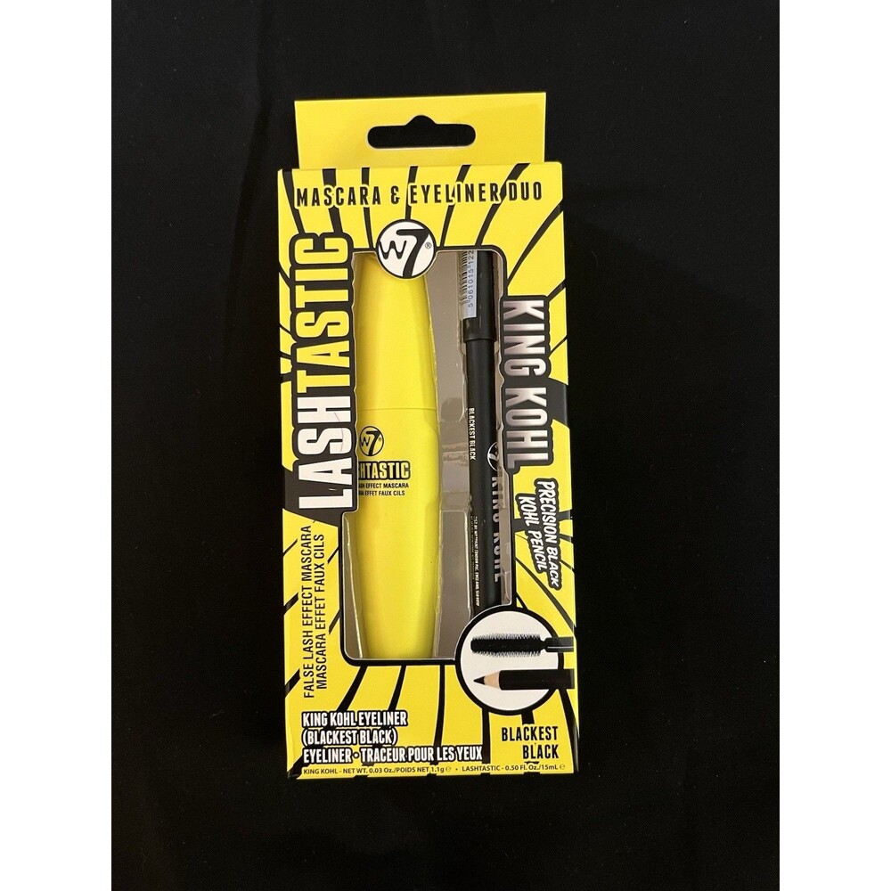 W7 Lashtastic Vegan False Lash Mascara & King Kohl Eyeliner Duo Black 0.5oz
